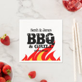 Gepersonaliseerde naam servetten voor BBQ bruiloft (Insitu)