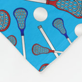 Gepersonaliseerde naam sky blue lacrosse patroon fleece deken (Hoek)