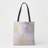 Gepersonaliseerde naam Soft Pastel Geometric Chic Draagtas (Voorkant)