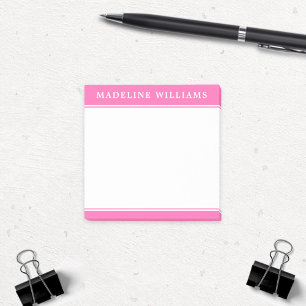 Gepersonaliseerde naam Square Hot Pink Post Het me Post-it® Notes