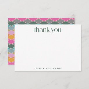 Gepersonaliseerde naam Stationery Modern Geometric Bedankkaart