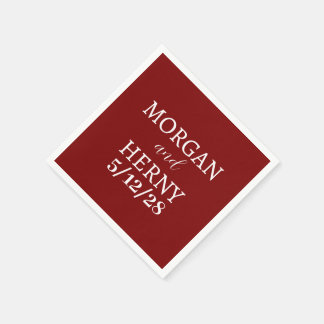 GEPERSONALISEERDE NAAM STIJLVOLE MODERNE BURGUNDY SERVET