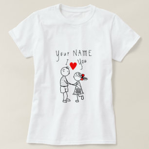 Gepersonaliseerde naam T-shirt Love Gift Voeg Jouw