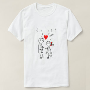 Gepersonaliseerde naam T-shirt met tekst - I Love 