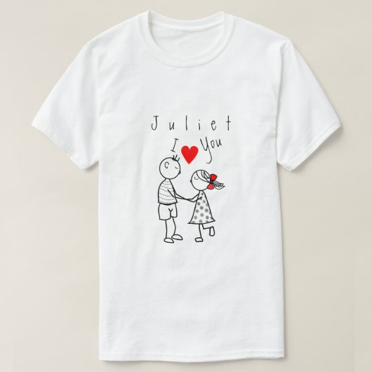 Gepersonaliseerde naam T-shirt met tekst - I Love  (Design voorkant)