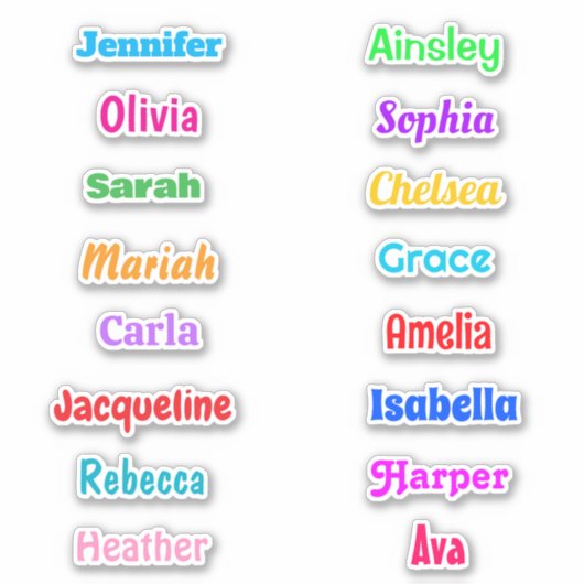 Gepersonaliseerde Naam Tags Waterdicht Sticker (Voorkant)