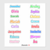 Gepersonaliseerde Naam Tags Waterdicht Sticker (Vel)