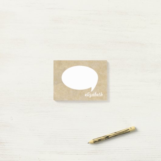 Gepersonaliseerde naam Talk Bubble Post-it® Notes (Op bureau)