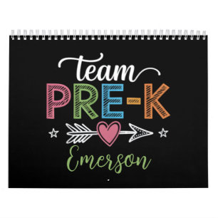 Gepersonaliseerde naam team Pre-K kleuterleidster Kalender