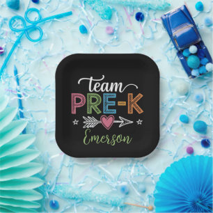 Gepersonaliseerde naam team Pre-K kleuterleidster Papieren Bordje