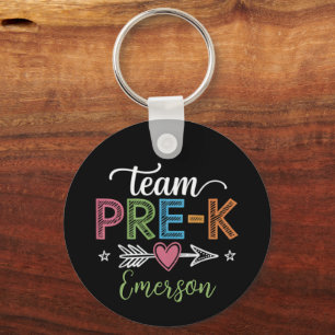 Gepersonaliseerde naam team Pre-K kleuterleidster  Sleutelhanger