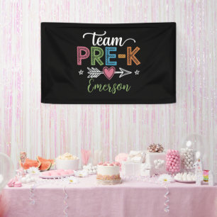 Gepersonaliseerde naam team Pre-K kleuterleidster Spandoek