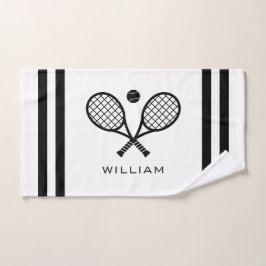 Gepersonaliseerde naam Tennis White Stripes Handdoek
