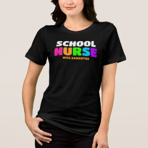 Gepersonaliseerde naam van de schoolverpleegkundig Tri-Blend shirt