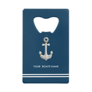 Gepersonaliseerde naam van uw boot kredietkaart flessenopener
