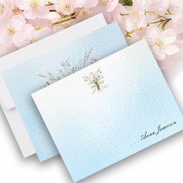 Gepersonaliseerde Naam Veld Bloemen Boeket Afbeeld Notitiekaartje