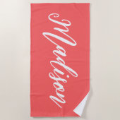 Gepersonaliseerde naam Verjaardag Custom Pool Vaka Strandlaken (Voorkant)