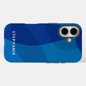 Gepersonaliseerde naam Vibrant Bright Modern Blue Case-Mate iPhone Case (Achterkant (horizontaal))