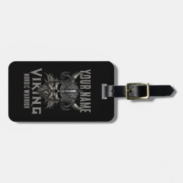Gepersonaliseerde NAAM Viking Warrior Heritage Bagagelabel