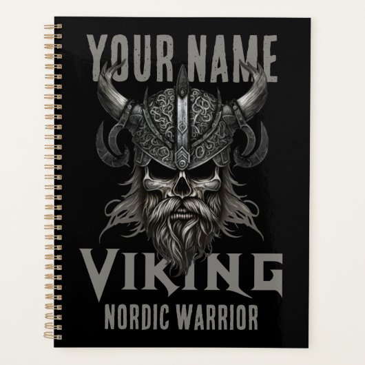 Gepersonaliseerde NAAM Viking Warrior Heritage Planner (Voorkant)
