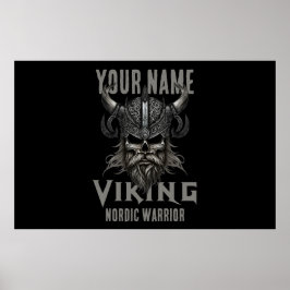 Gepersonaliseerde NAAM Viking Warrior Heritage T-s Poster