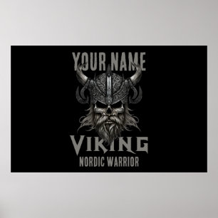 Gepersonaliseerde NAAM Viking Warrior Heritage T-s Poster