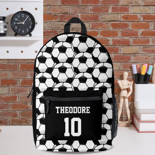 Gepersonaliseerde naam Voetbal Football Ball Patte Bedrukte Rugzak