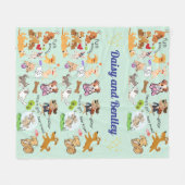 Gepersonaliseerde Naam voor Kind & Huisdier Fleece Deken (Voorkant (Horizontaal))