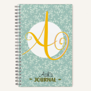 Gepersonaliseerde naam w / Initiaal & Victoriaans  Notitieboek