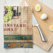 Gepersonaliseerde naam Waterverf Wijngaard houten Theedoek (Quarter Fold)