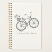 Gepersonaliseerde naam Whimsical Bicycle Schattige Planner (Voorkant)