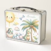 Gepersonaliseerde naam Whimsical Pastel Dinosaur (Voorkant)