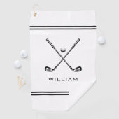 Gepersonaliseerde naam White Stripes Stijlvol Golfhanddoek (Insitu)