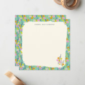 Gepersonaliseerde naam Wildflower Bloementuin Groe Notitiekaartje (Voorkant / Achterkant in situ)