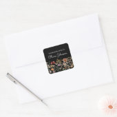 Gepersonaliseerde naam Wildflower Bookplate Vierkante Sticker (Envelop)