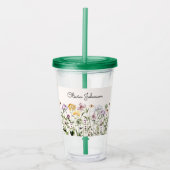 Gepersonaliseerde naam Wildflower Garden Acryl Drinkbeker (Voorkant)