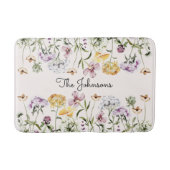 Gepersonaliseerde naam Wildflower Garden Badmat (Voorkant)