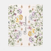 Gepersonaliseerde naam Wildflower Garden Fleece Deken (Voorkant)