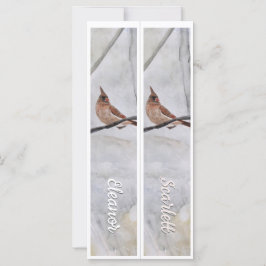 Gepersonaliseerde naam Winter Kardinaal Twee Bladw