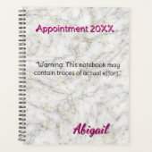 Gepersonaliseerde Naam Wit Goud Marmer Benoeming Planner (Voorkant)