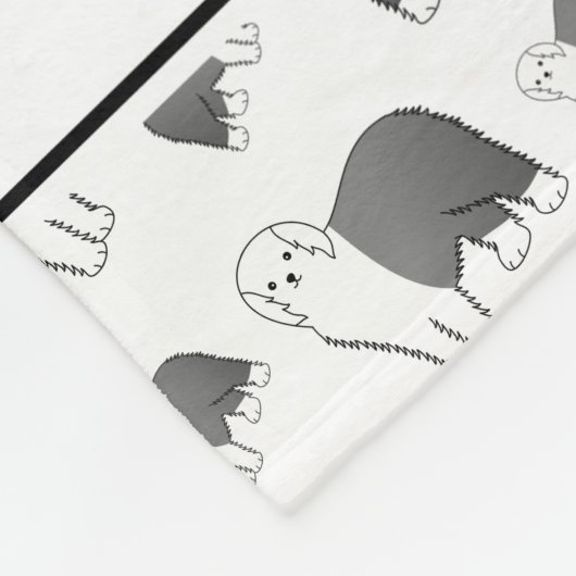 Gepersonaliseerde naam wit Oude Engelse Sheepdog h Fleece Deken (Hoek)