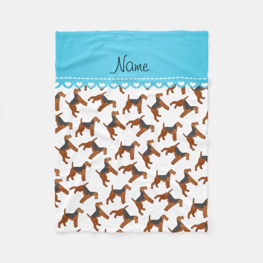 Gepersonaliseerde naam Witte doodsbange honden Fleece Deken (Voorkant)