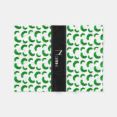 Gepersonaliseerde naam witte groene augurken fleece deken (Voorkant (Horizontaal))
