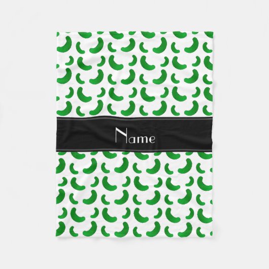 Gepersonaliseerde naam witte groene augurken fleece deken (Voorkant)