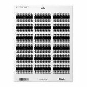 Gepersonaliseerde naam witte houndstooth etiket (Full Sheet)