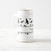 Gepersonaliseerde naam witte trexdinosaurussen bierpul (Voorkant links)
