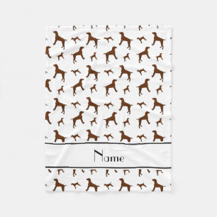 Gepersonaliseerde naam Witte Vizsla honden Fleece Deken