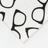 Gepersonaliseerde naam witte zwarte bril fleece deken (Hoek)