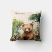 Gepersonaliseerde naam Woodland Animals Kussen (Voorkant)