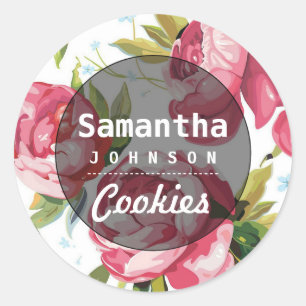Gepersonaliseerde naam Zelfgemaakte cookies   Bakk Ronde Sticker